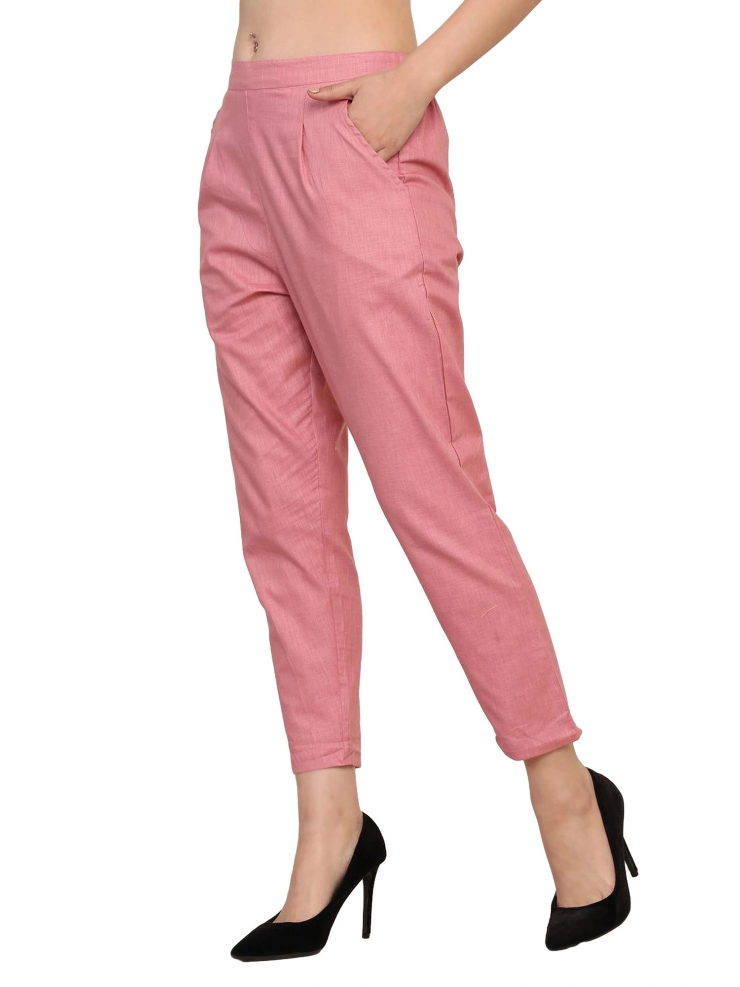 Women’s Linen Palazzo Pants – Effortless Style & Breathable Comfort | Pink view 2