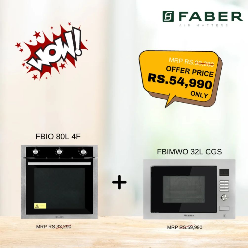 Faber Deals Combo Built - in - Oven (FBIO 80L 4F) & Built - in - Microwave (FBIMWO 32L CGS)