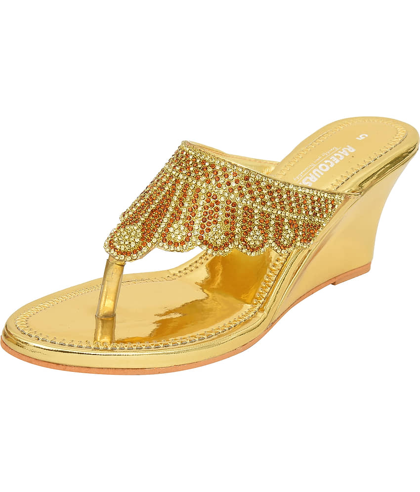 Racecourse - Gold Women's Slip On Heels view 2