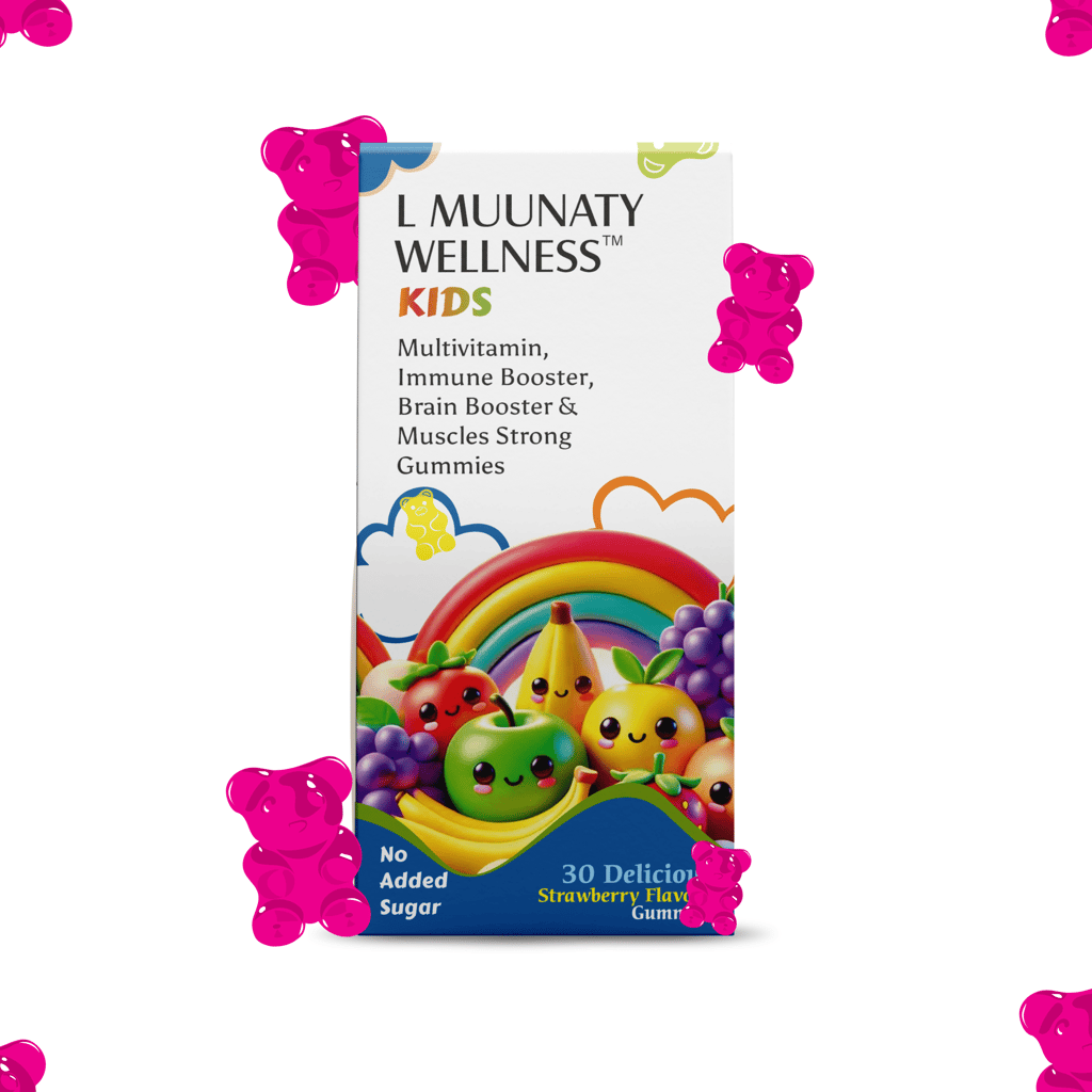 L MUUNATY WELLNESS Combo Pack: Kids Gummies for Healthy Muscles & Bones with Calcium & Vitamin D + Adult Ashwagandha Max 500mg for Stress, Anxiety Relief, Strength & Stamina (2 x 60 Gummies) view 2