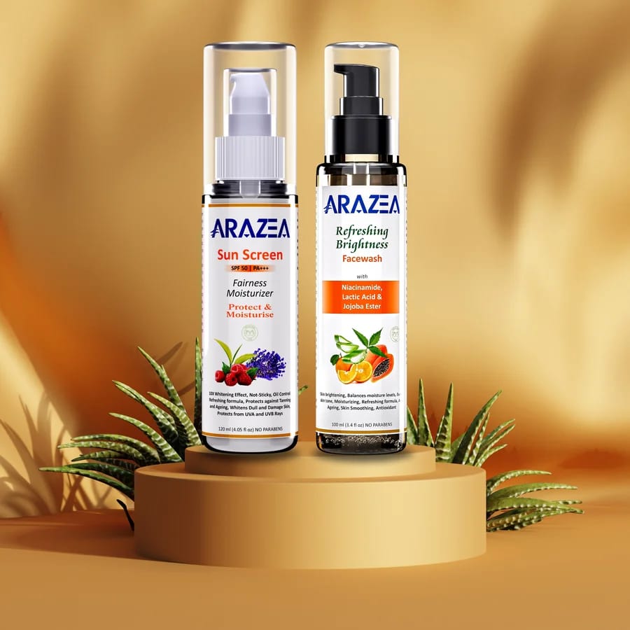 Arazea Skincare Kit-1 | Facewash and Sunscreen Moisturizer | For Women & Men | Facewash & Sunscreen Combo | 220ml view 2