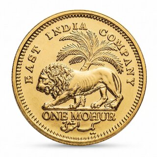 1 Mohur 1835 William 4th, British India Gold-plated Fantasy Coin Collection view 2