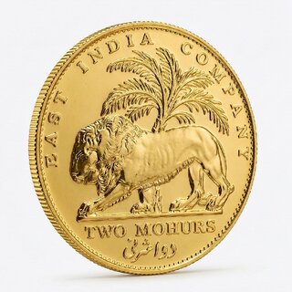 2 Mohur 1835 William 4th, British India Gold-plated Fantasy Coin Silver Edition view 2