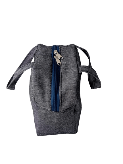 Black Round Jean Cloth Lunch Bag view 2