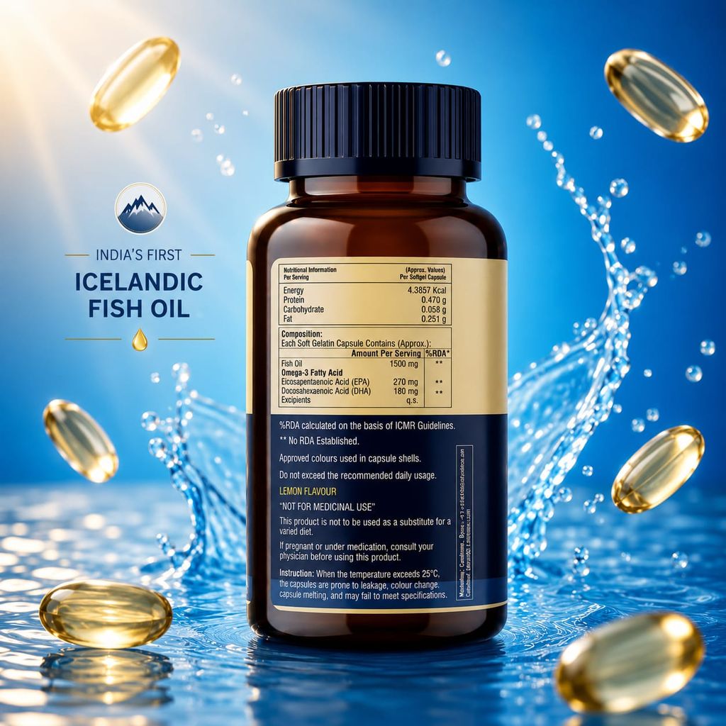 Careflexa Icelandic Fish Oil 1500mg - Premium Omega 3 Triple Strength (60 Capsules) view 2