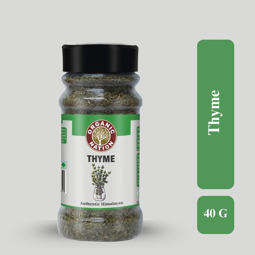 Organic Nation Thyme Leaves 40g (Pack of 2) | Dried Thyme for Cooking | Aromatic Herb for Grilling, Soups, Stews & Roasting view 2