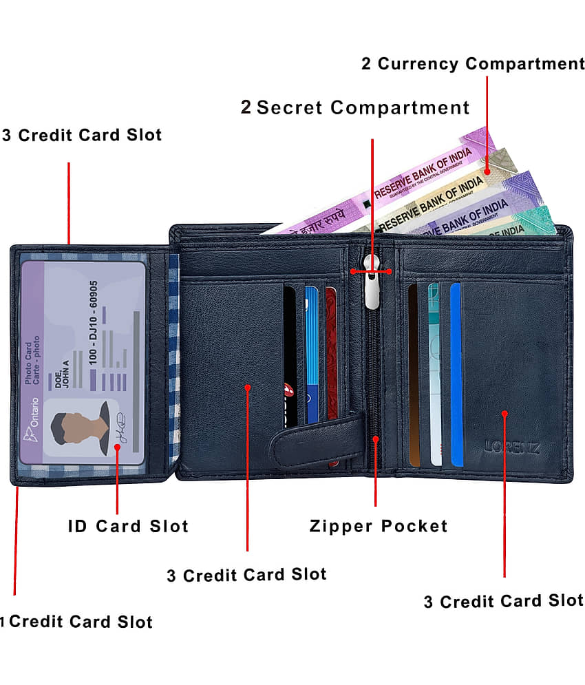 Lorenz Brown 100% Leather Men's RFID Wallet ( Pack of 1 ) view 2