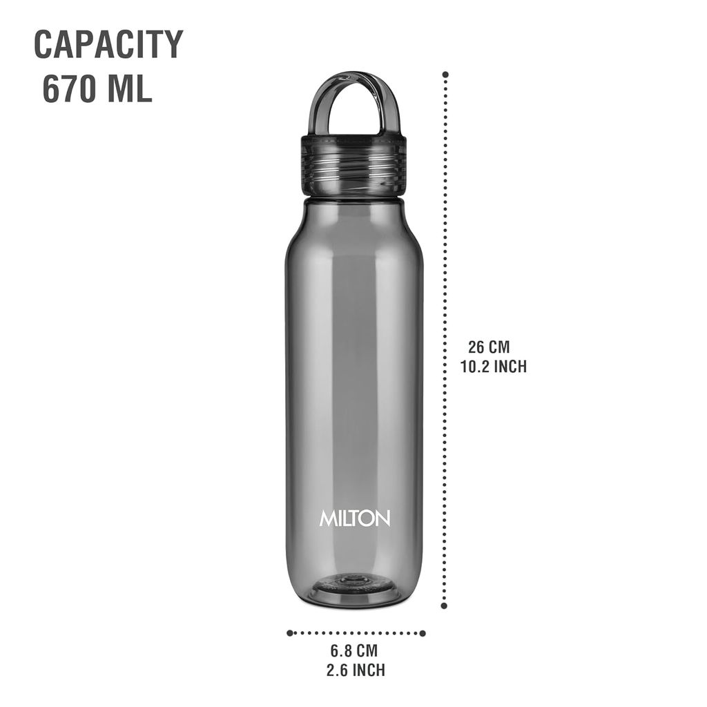 MILTON Fashion 750 Pet water bottle, 670 ml|Tritan Plastic|Leak-Proof, BPA-Free, Sturdy Handle|Reusable Water bottle for fridge|Perfect for Office, Travel, Gym Tumbler Bottle for Men and Women view 2