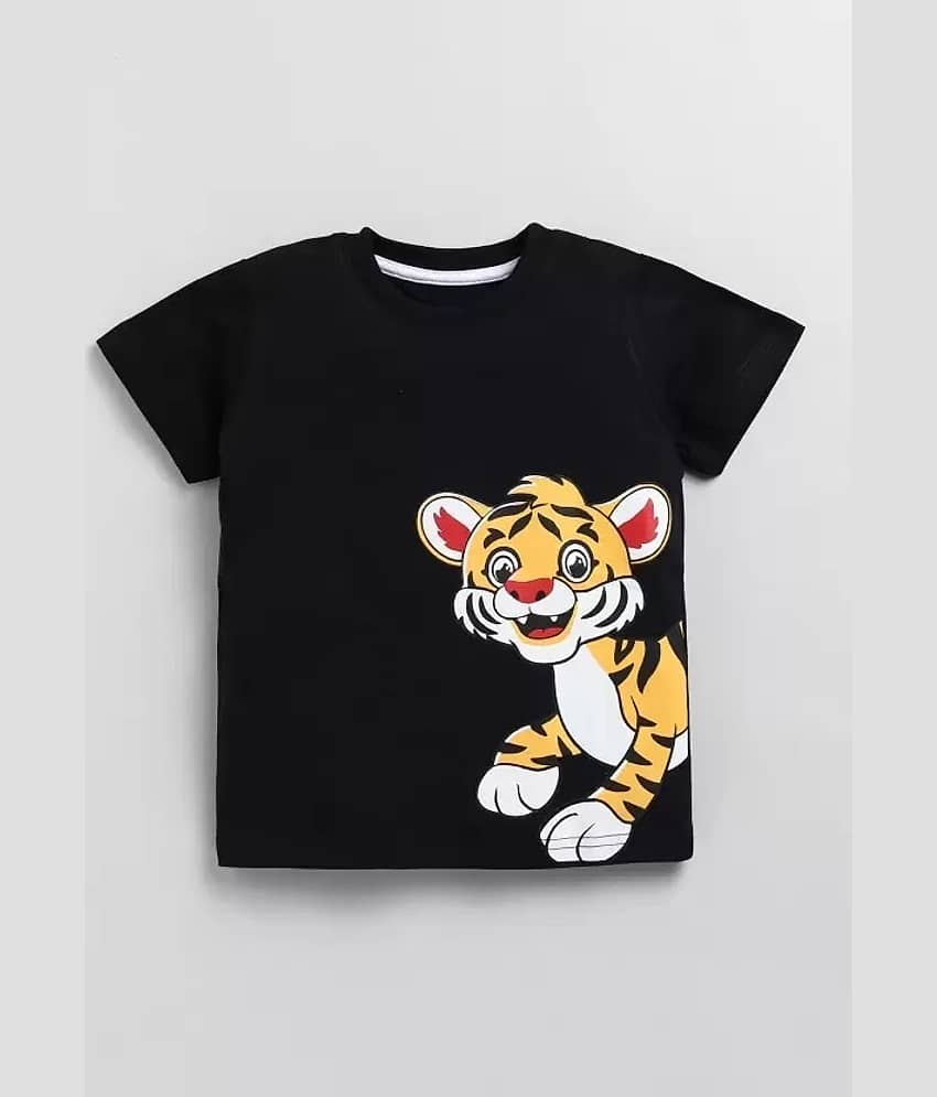 CUTEVIBE Pack of 1 Boys Cotton Blend T-Shirt & Shorts Set ( Black ) view 2
