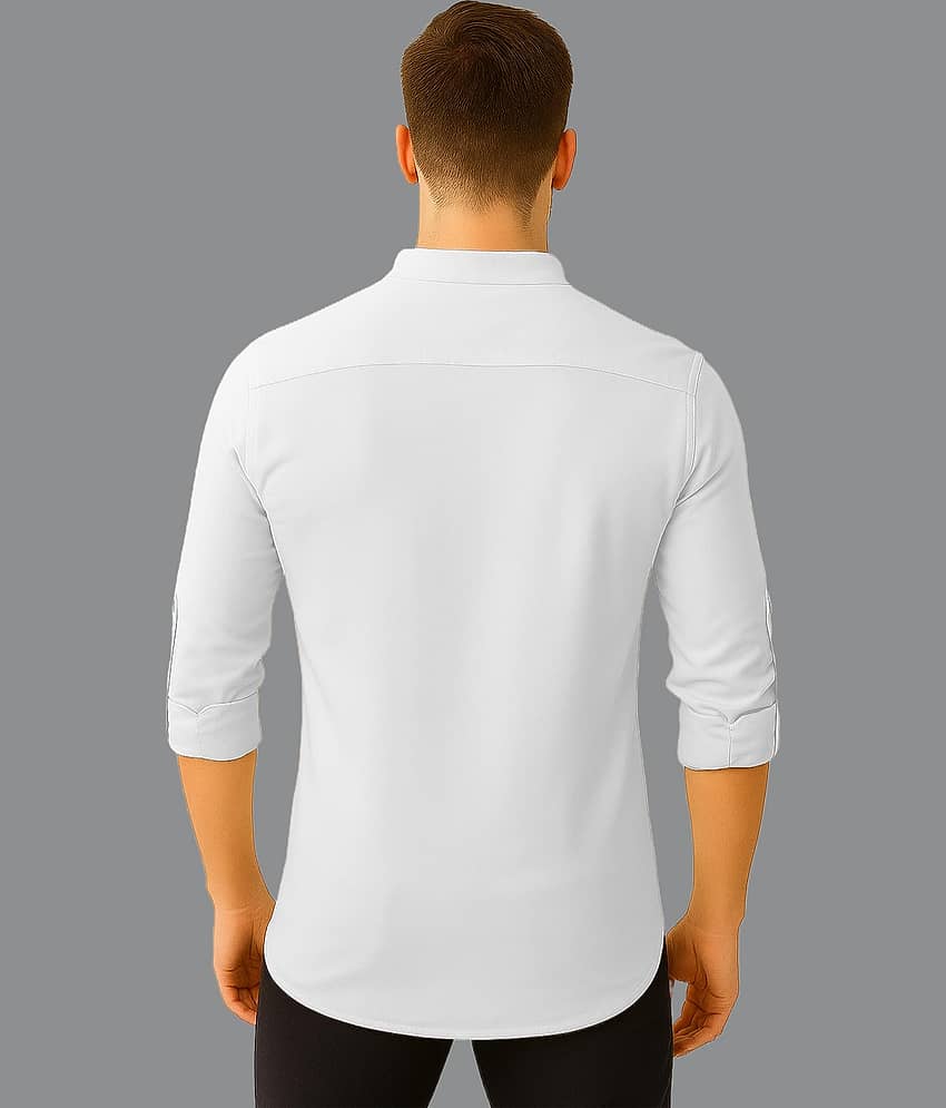 Vida Loca White Cotton Blend Men's Shirt Style Kurta ( Pack of 1 ) view 2