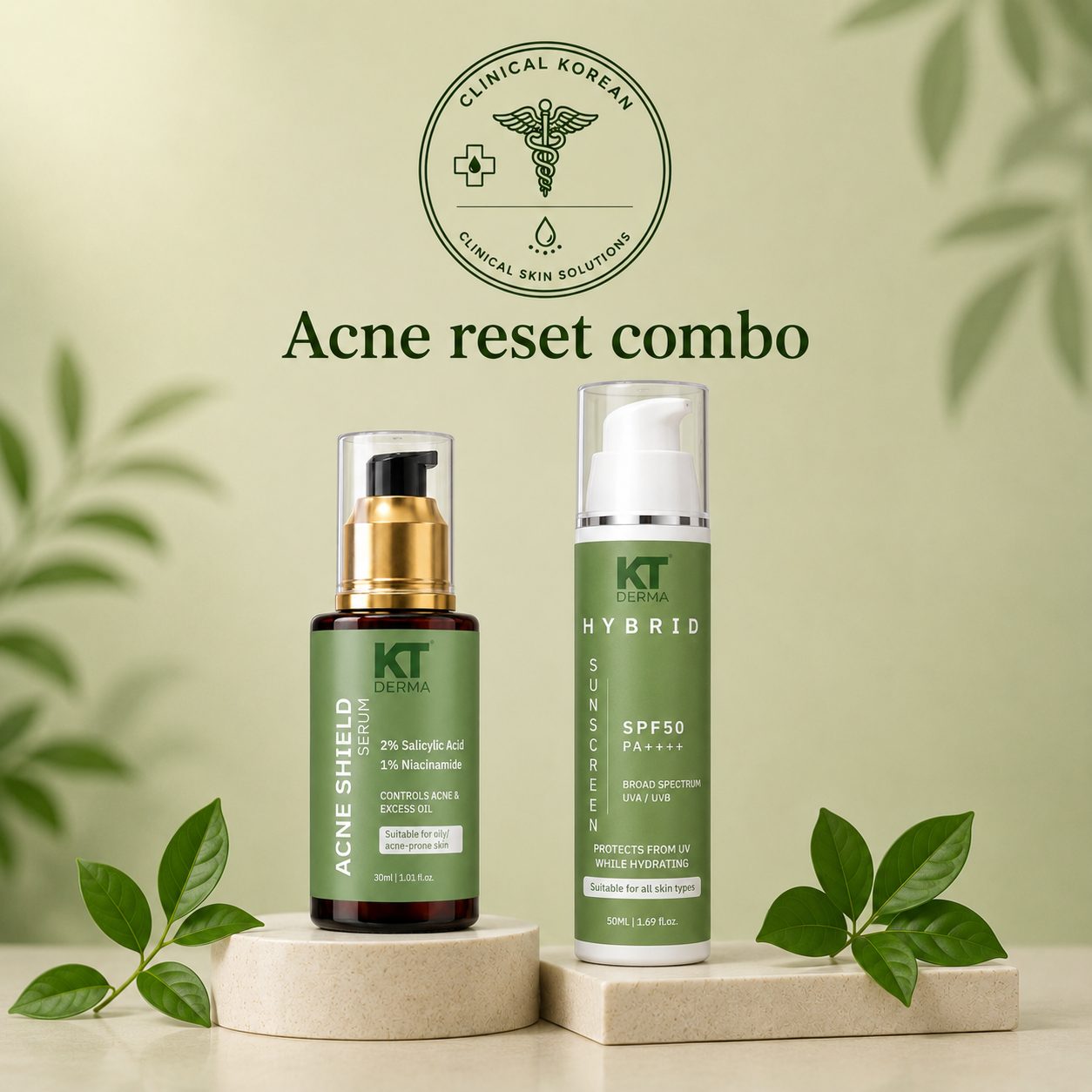 KT DERMA Korean Clinical Acne Reset Combo - 80ml