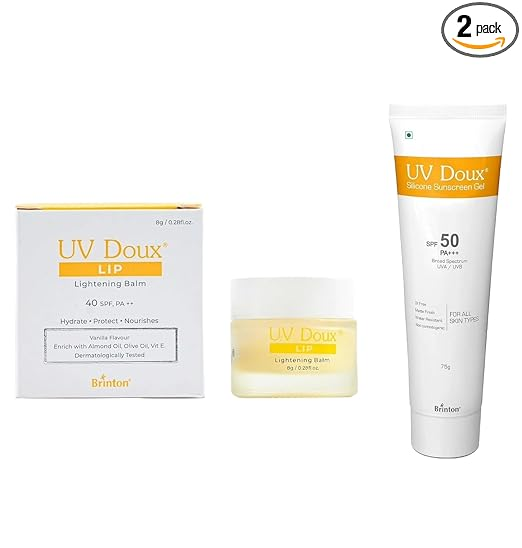 Brinton UV Doux Lip Lightening Balm 8 g & Body Sunscreen gel SPF 50 PA+++ 75 g (2 Items in the set)