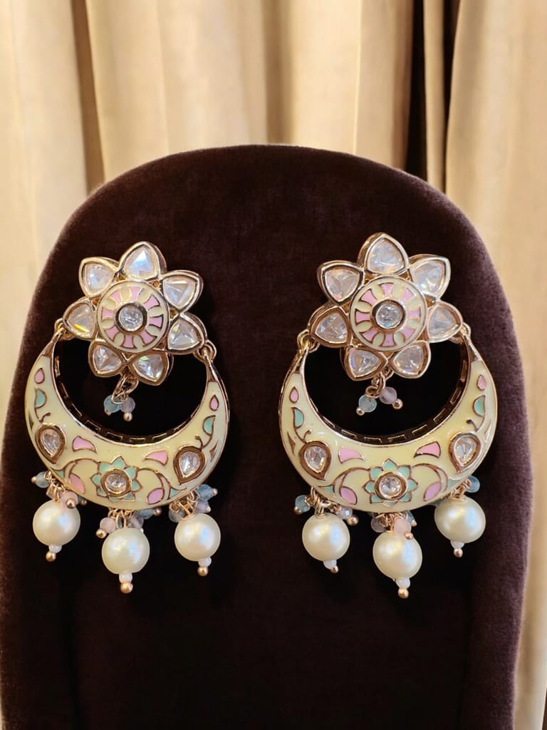 Handcrafted Kundan Meenakari Pearl Set By Dia Art Jewels view 2