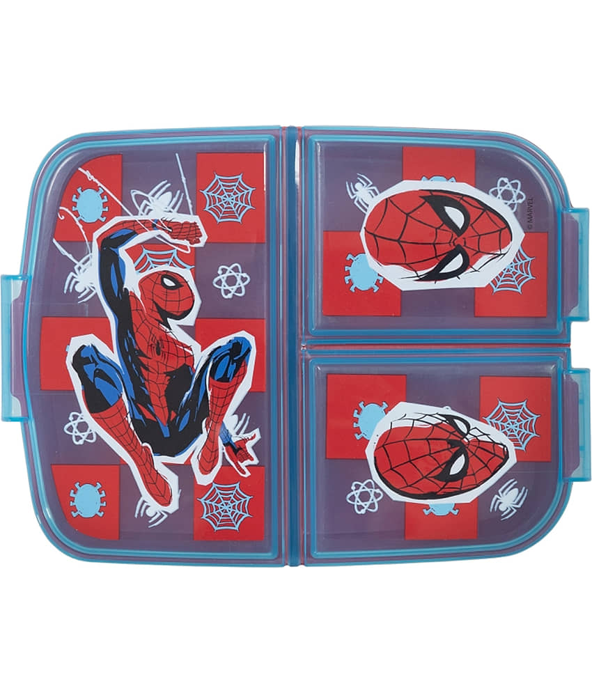 Gluman Red Disney Spiderman Partition Lunch Box for Kids with Snap Lock Closure - 390ml view 2