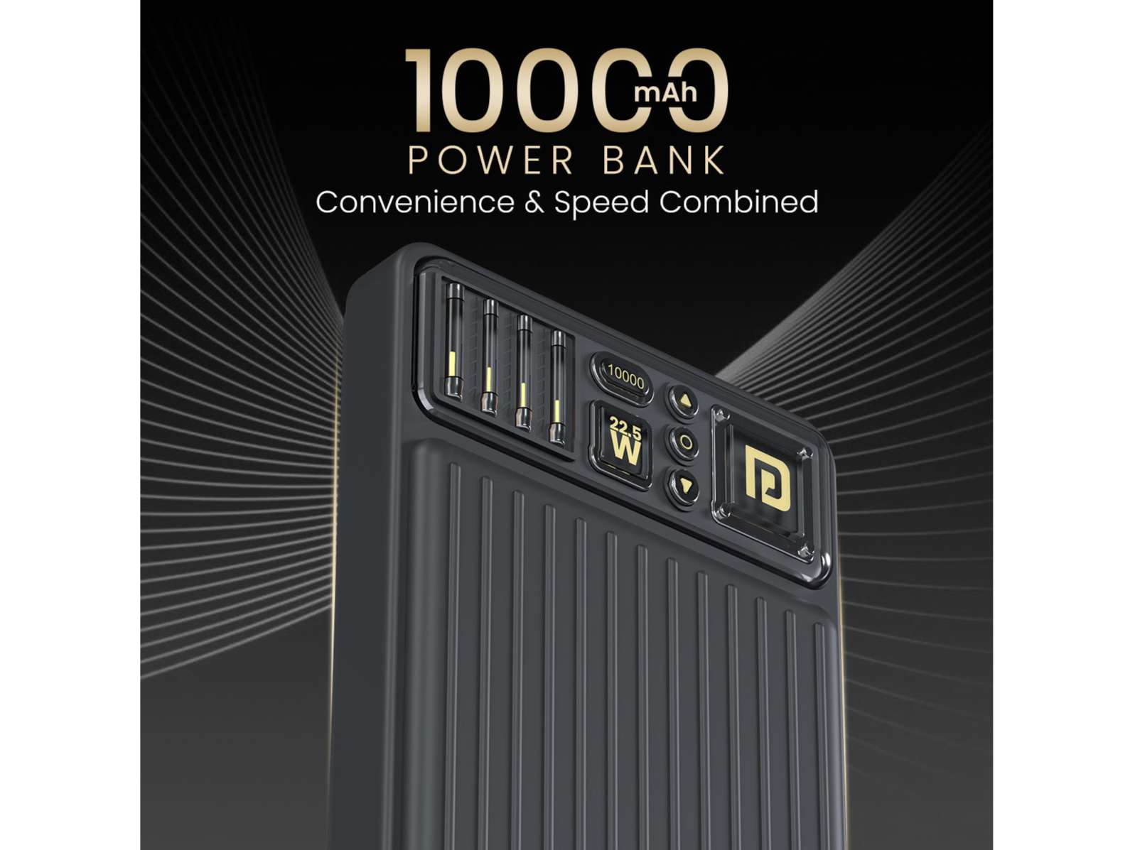 Portronics Luxcell Bind Mini 10k 10000mAh Nano Powerbank with 22.5W Fast Charging, in-Built Type C PD(Input & Output) /8 Pin Cable, LED Indicator, USB-A Mach Output, Compatible with Smartphones view 2