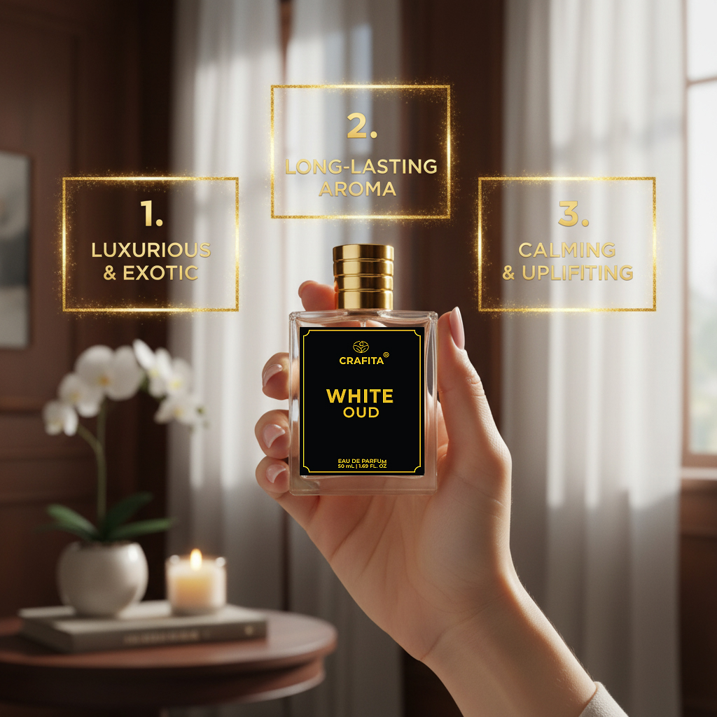 Crafita White Oud Unisex Perfume | Exotic & Romantic Arabian Fragrance | Premium Long-Lasting Eau de Parfum for Men & Women | Strong Signature Scent 50mL view 2