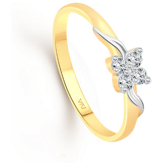 Vighnaharta Flower Shine CZ Gold and Rhodium Plated Alloy Finger Ring for Women and Girls - VFJ01339FRG8 view 2