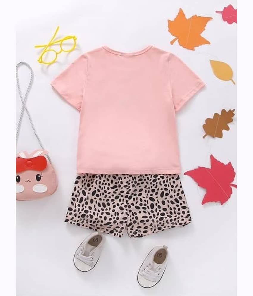 MUSNAH GARMENTS Pack of 1 Girls Cotton Top With Shorts ( PeachPuff ) view 2