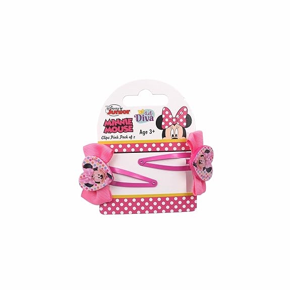 Li'l Diva Minnie Mouse Hair Clips - 2 In Pink Color For Girls 3 Years And Above view 2