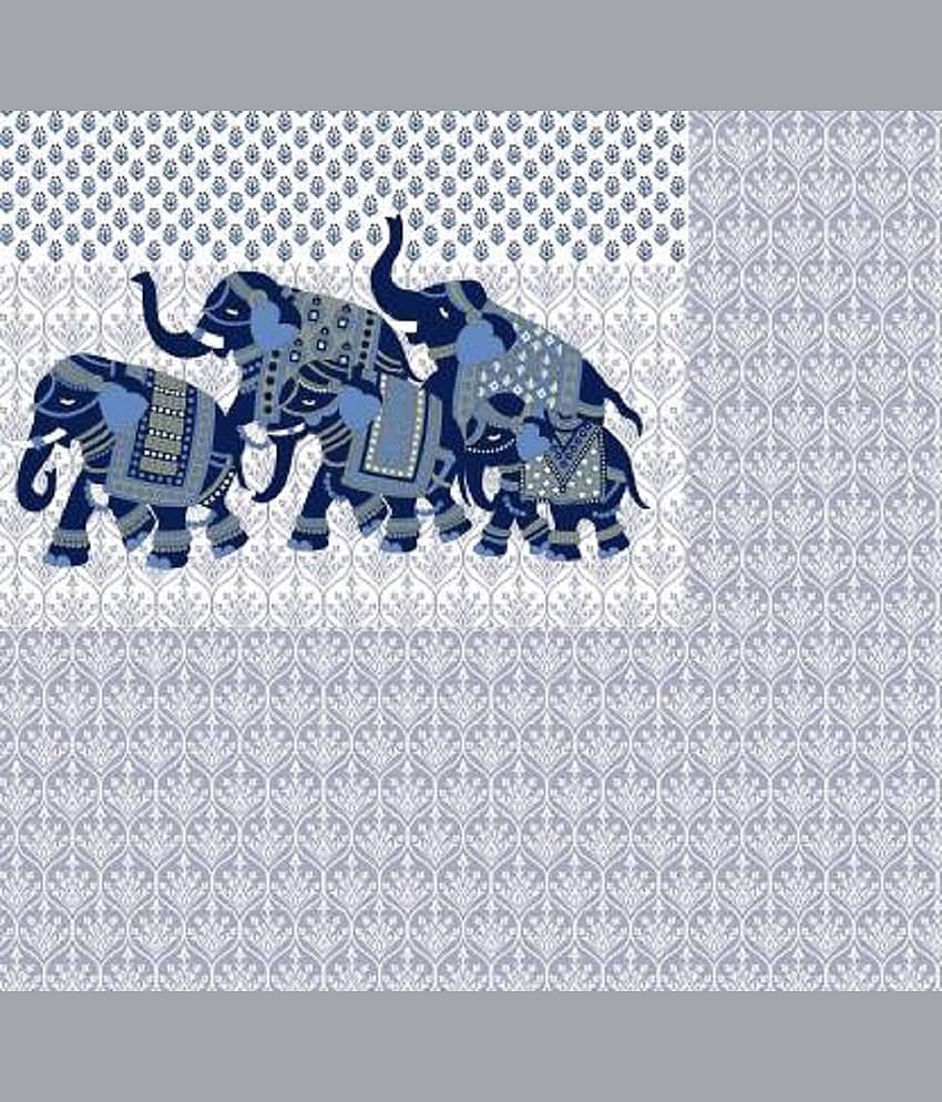 PETROSOLY Cotton 1 Double Queen Bedsheet with 2 Pillow Covers ( Blue ) view 2