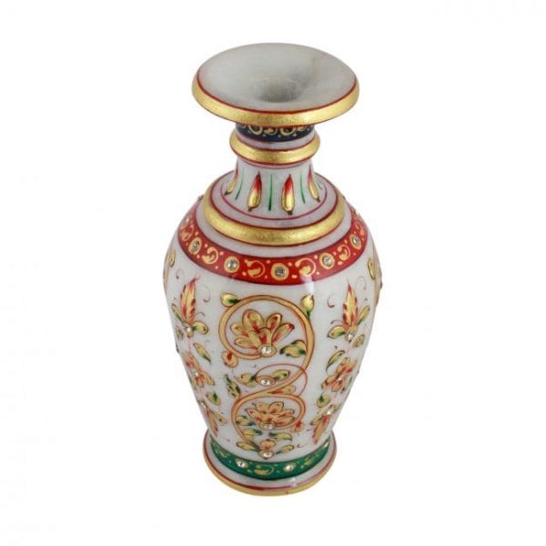 Tribes India Meenakari Marble Flower Vase Small D2 view 2