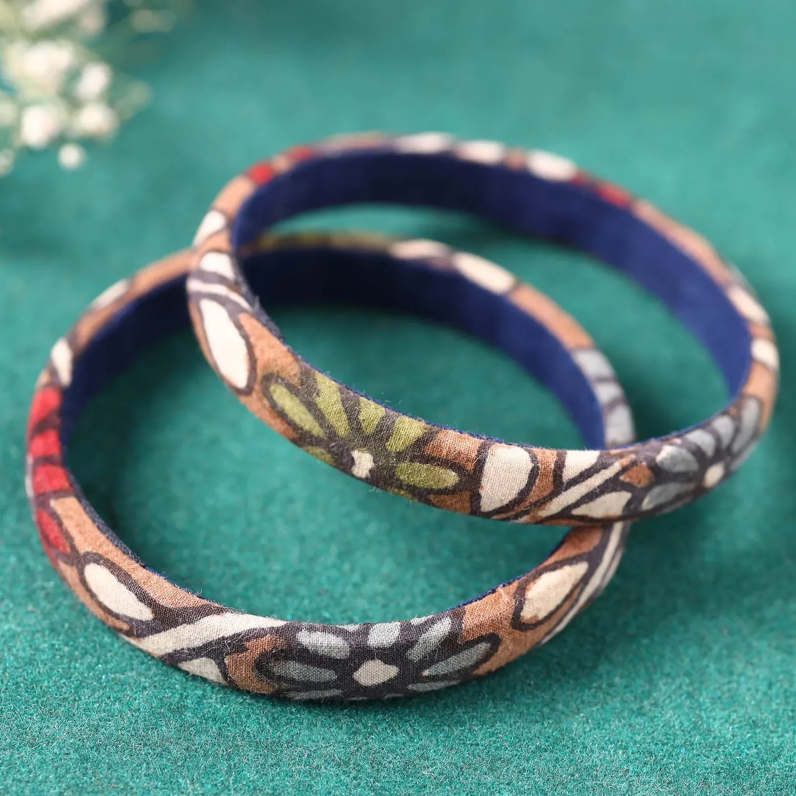 Multicolor Handpainted Kalamkari Bangle Set of 2