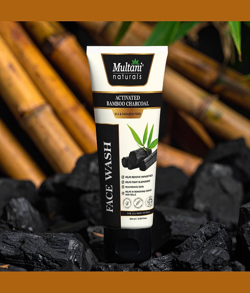 Multani Naturals Activated Bamboo Charcoal Face Wash For Men & Women with Detoxification & Anti-Aging Benefits 100ml (Pack of 1) view 2
