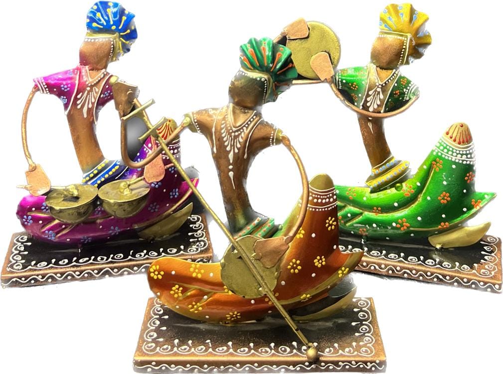 SHAMBHU HANDICRAFTS : FOLK RAJSATHAN MUSICIAN PLAYING MAN HOME AND OFFICE DECOR/ TABLE DECOR/DRAWING ROOM DECOR / GIFT ITEM view 2