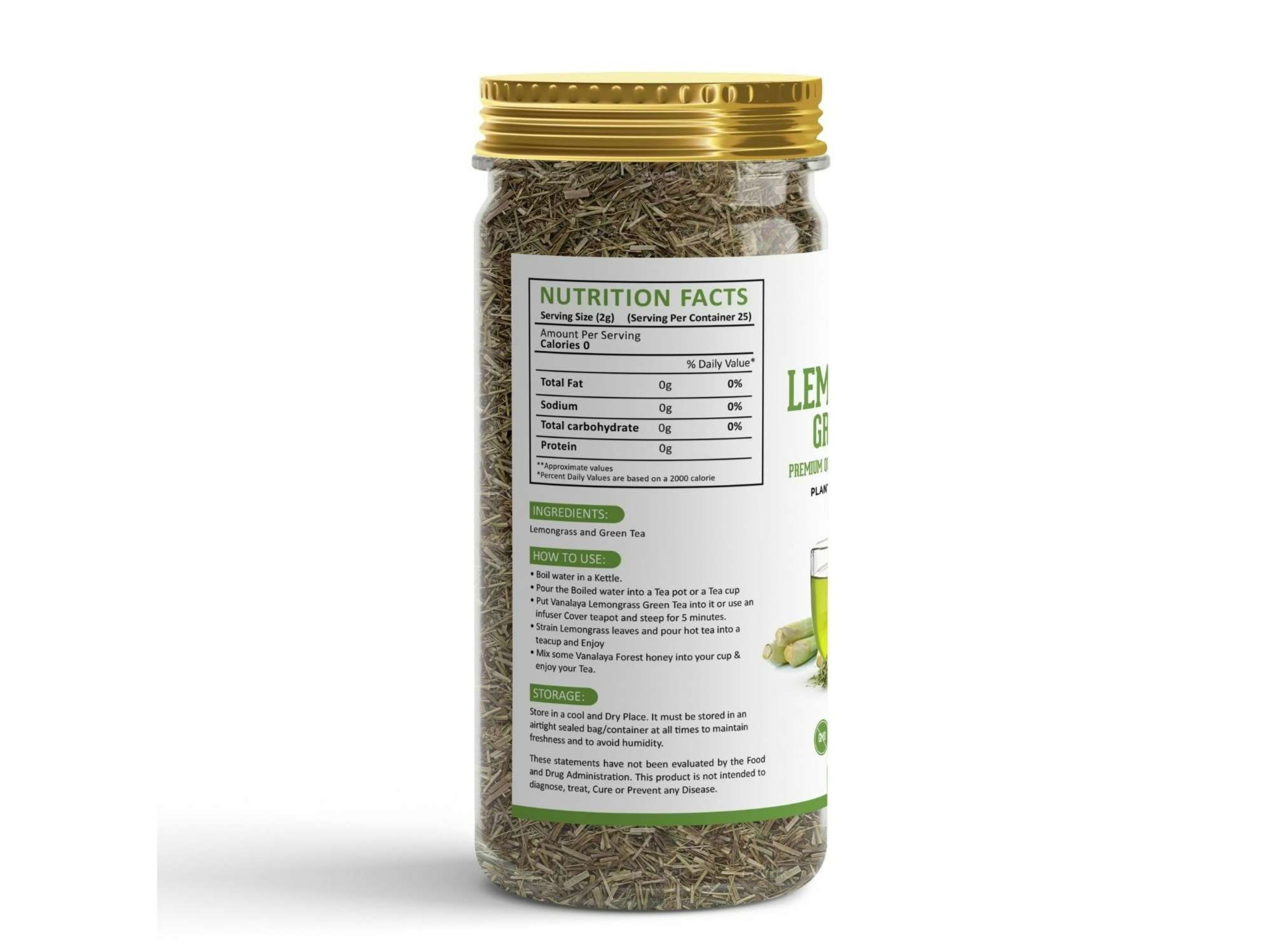 Lemongrass Green Tea for Detox Weight Loss & Digestion 50gm view 2