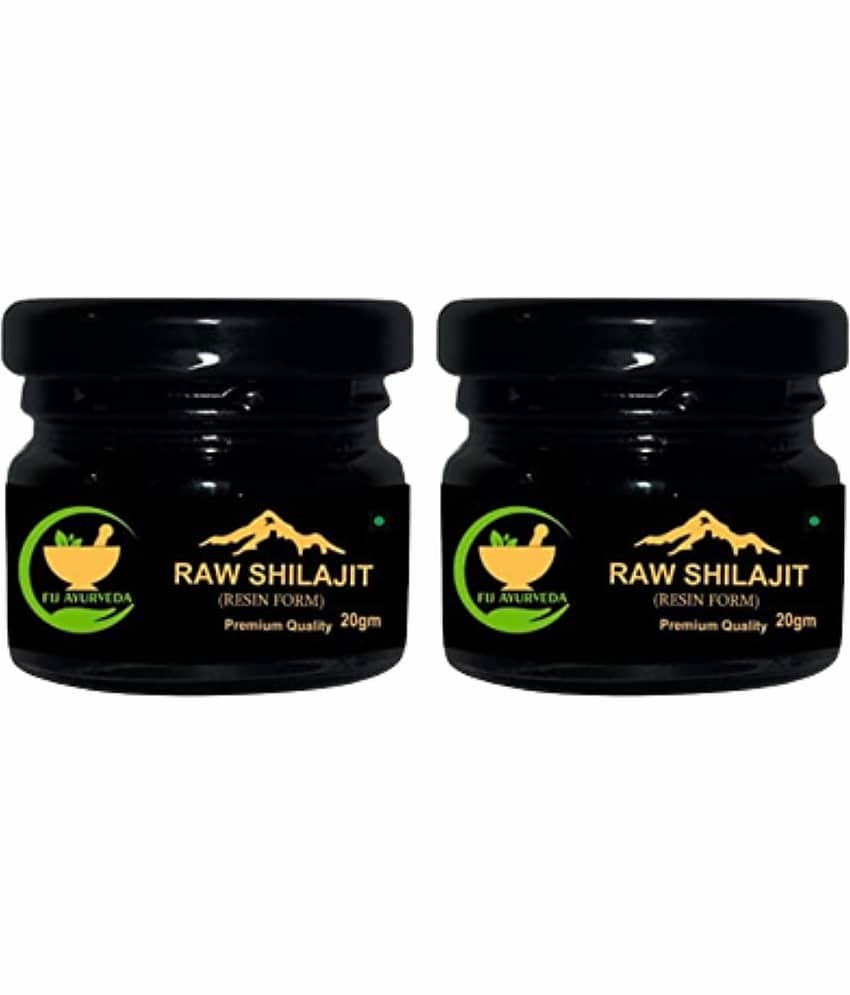 FIJ AYURVEDA Pure Ayurvedic Raw Shilajit/Shilajit Resin (Semi Liquid) Supports Power, Energy & Vitality - 40Gm (Pack of 2)
