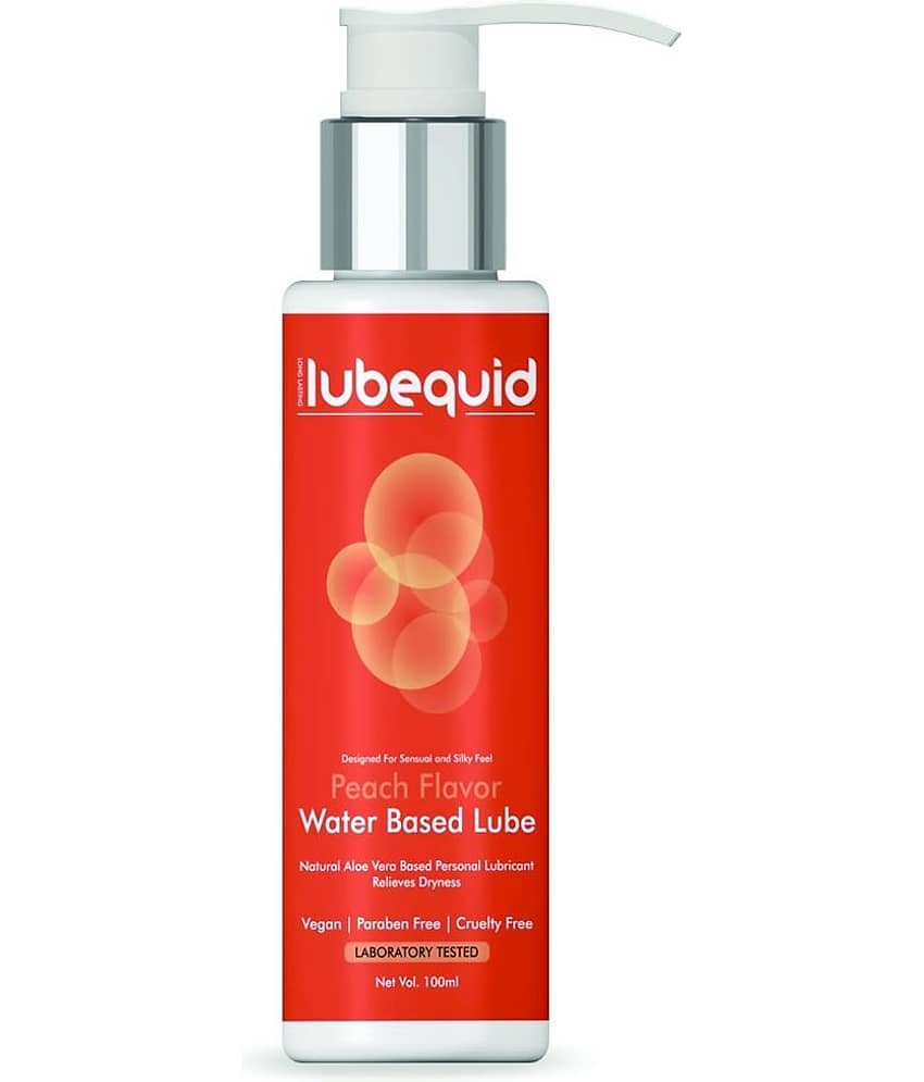 Lubequid Water-Based Personal Lubricant, 100 ML Bottle- 2 in 1 Lubricant & massage Gel for Men and Women ~ Water Based Lube ~ Skin Friendly, Silicone and Paraben Free, Peach Flavoured