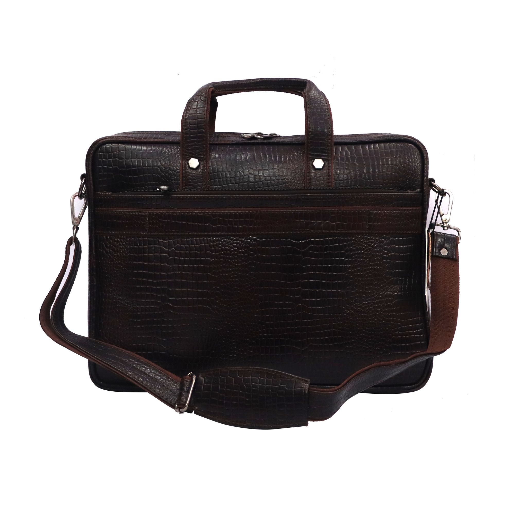 FHS Genuine Leather Office Bag - Brown | Laptop bag for Men view 2