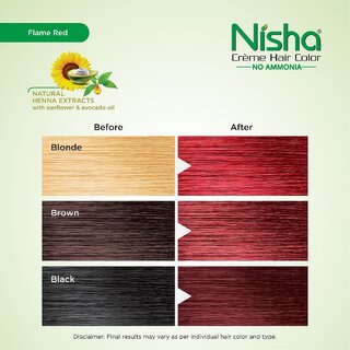 Nisha Creme Based Hair Color Box with Pouch 200 gm (Pack Of 2) , Flame Red view 2