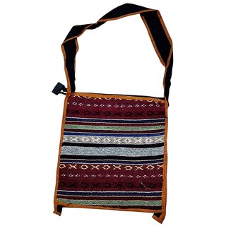 Brown Premium Cotton Handmade Shoulder Bag For Women view 2