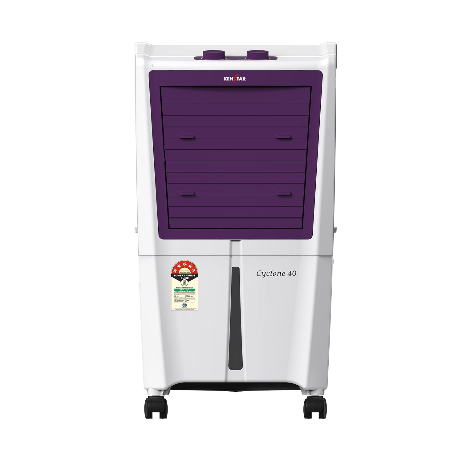 Kenstar Cyclone HC 40L Personal Air Cooler with Honeycomb Pads, White & Purple