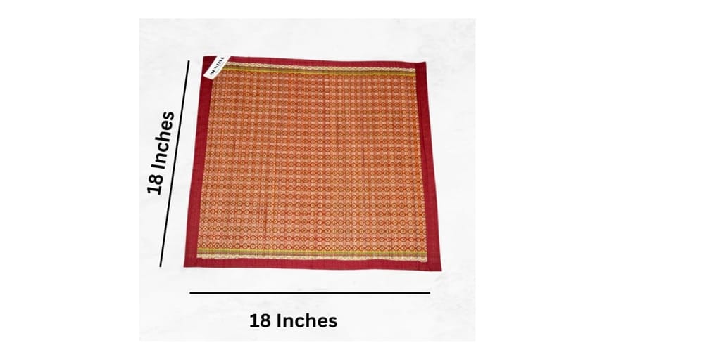 Organic Handmade Kusha Grass Mat Eco-Friendly Chatai Assan for Pooja Sitting Mat - Pack of 6 (18x18 Inch, Multicolor) view 2