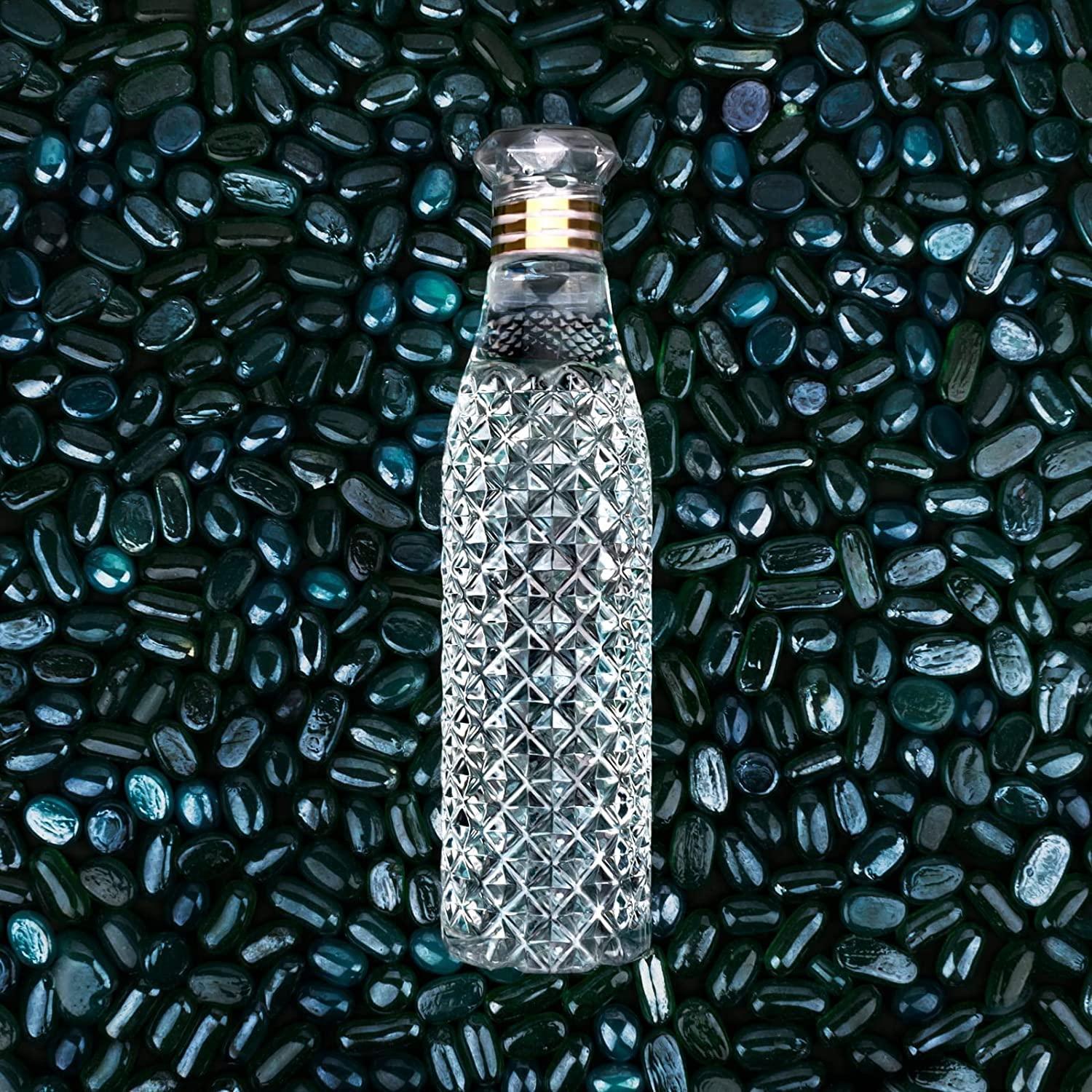 Water Bottle Crystal Design- Pack of 5 1000 ml Bottle (Pack of 5, Plastic) view 2