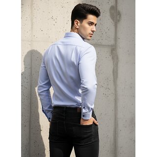Casualbud Blue Men's Cotton Formal Shirt view 2