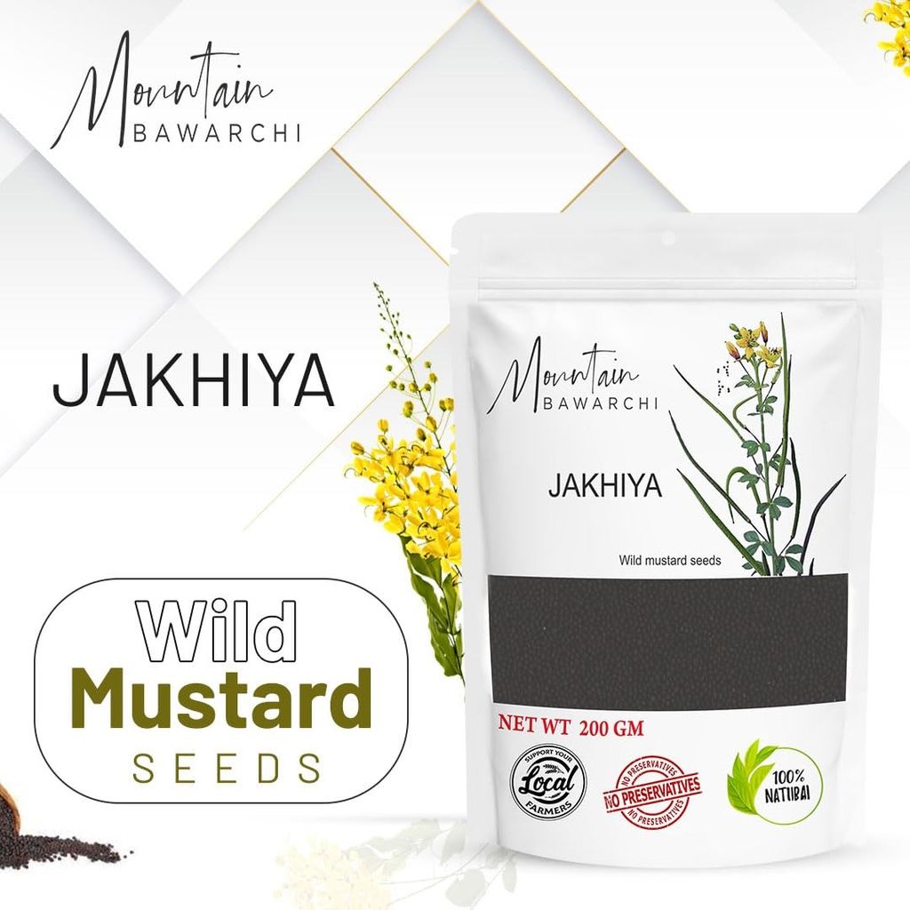 Mountain Bawarchi Jakhiya Black Mustard Seeds | Whole Rai Dana | Sarso Dana Indian Spice (200 g) view 2