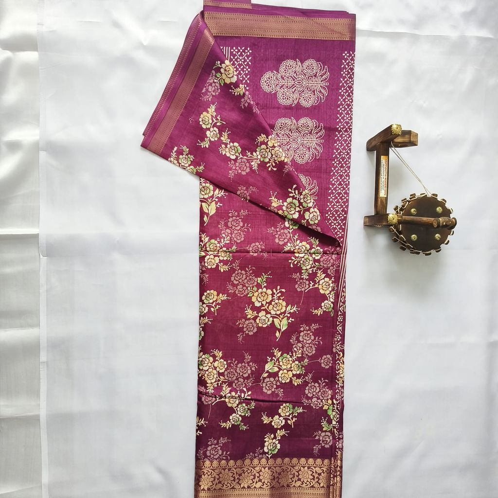 Silk Cotton Saree with Blouse view 2