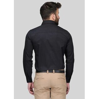 Baleshwar Men Black Solid Formal Shirt (Pack of 1 ) view 2