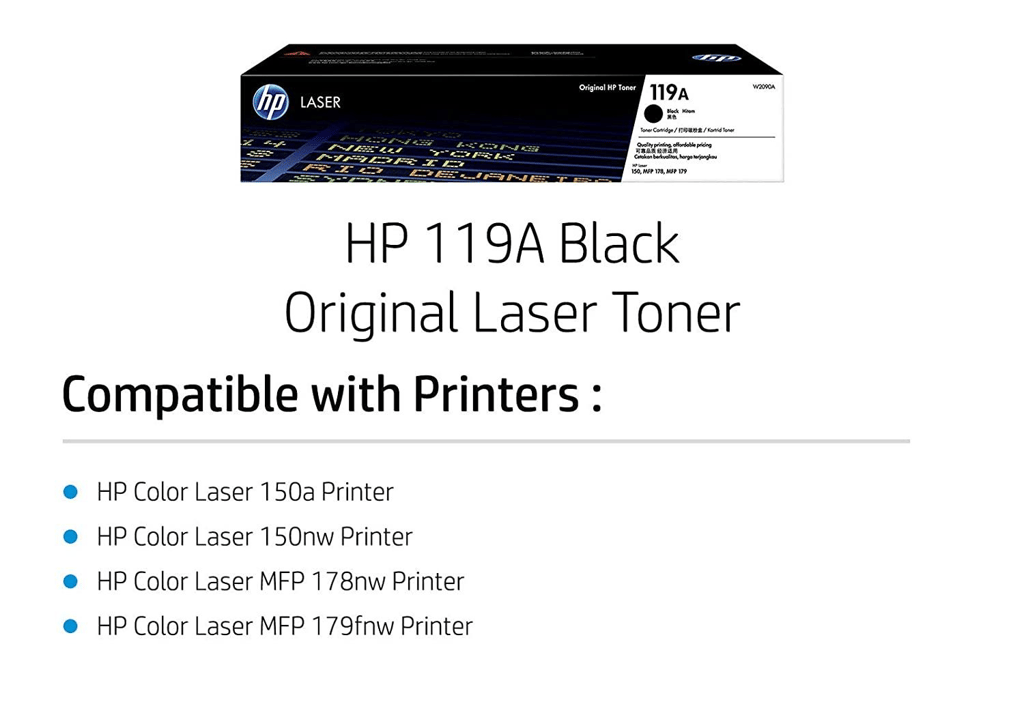 HP 119A Black Original Laser Toner Cartridge (W2090A) for HP LaserJet Pro M132a, M132nw, M132fn, M132fp, M104a, M104w Printers view 2