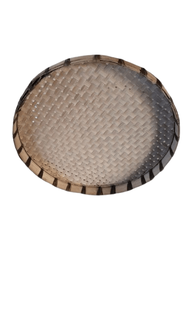 Traditional Handcrafted Round Bamboo Tray view 2