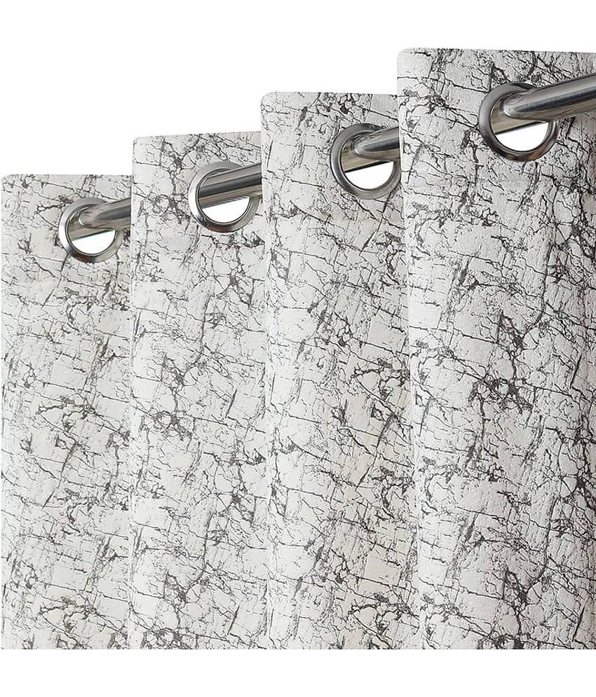 Kraftiq Homes Abstract Blackout Eyelet Curtain 9 ft ( Pack of 3 ) - Multicolor view 2