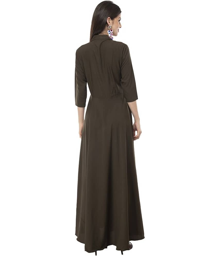 TOGZZ Women Crepe A-line Dress ( Brown ) view 2