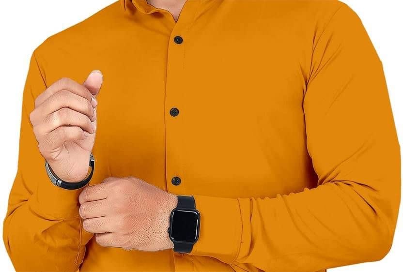 Men's Regular Fit Solid Full Sleeve Shirt MUSTARD view 2