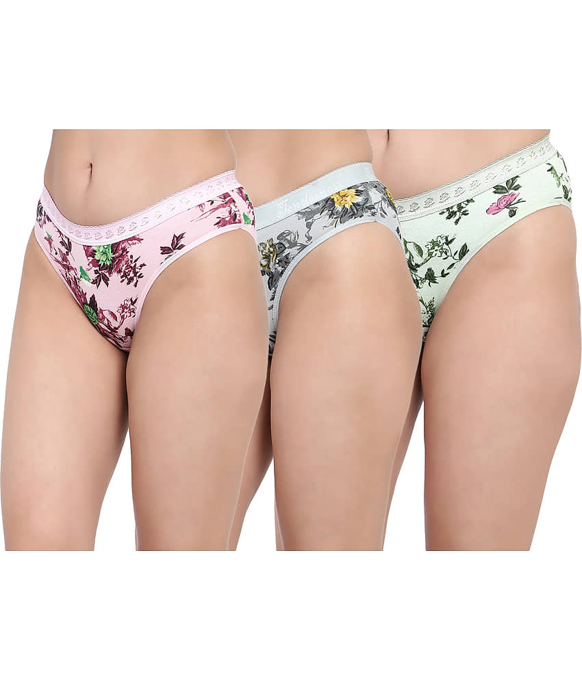 The Tusht Pack of 3 Cotton Lycra Hipster For Women ( Multi Color ) view 2