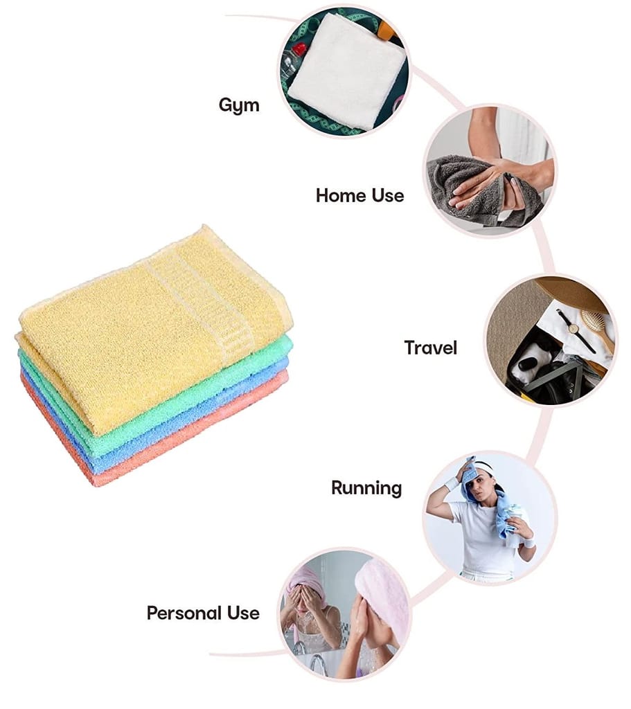 Plain Hand Towel (pack of 4, Multicolor) view 2