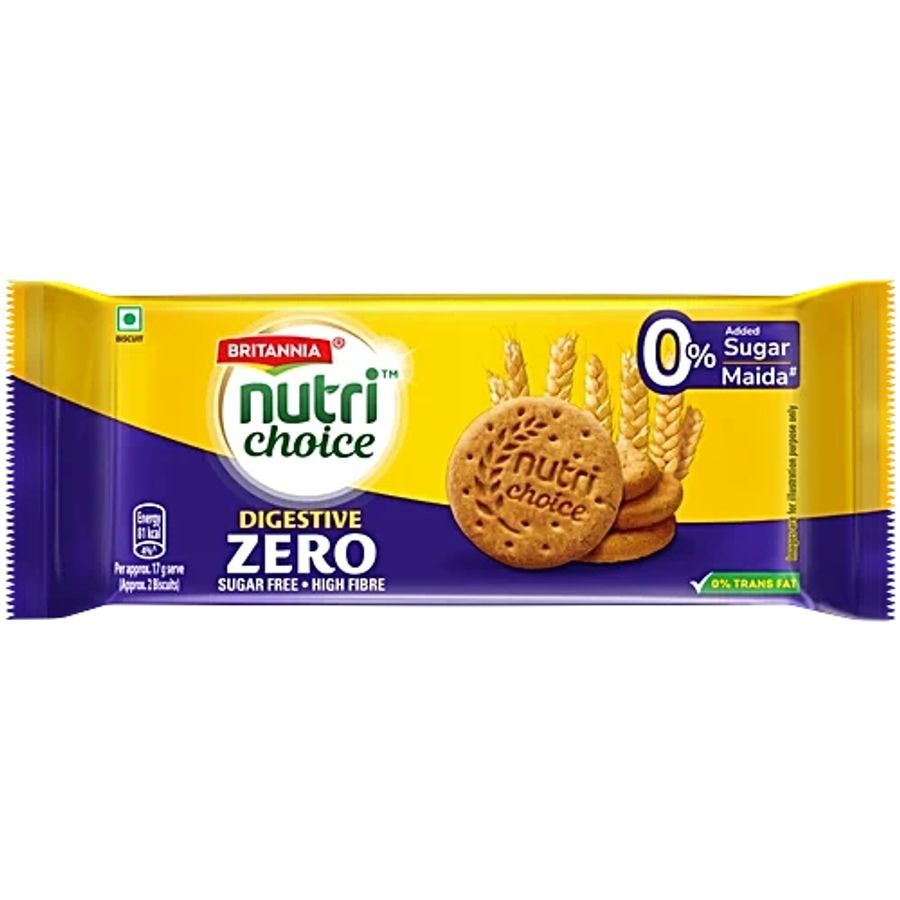 Britannia Nutri Choice Digestive Zero Biscuits, 366.8 g - 366.8 gm - One pack view 2