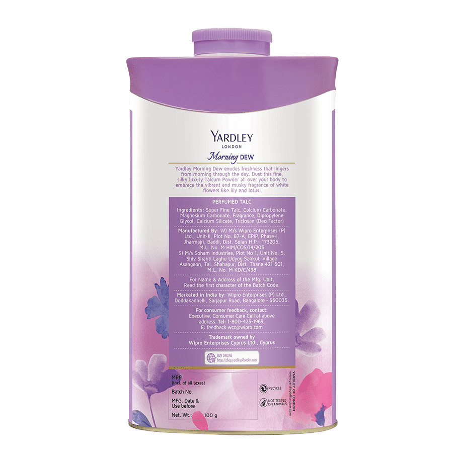 Yardley London Morning Dew Perfumed Talc, 100 gm view 2